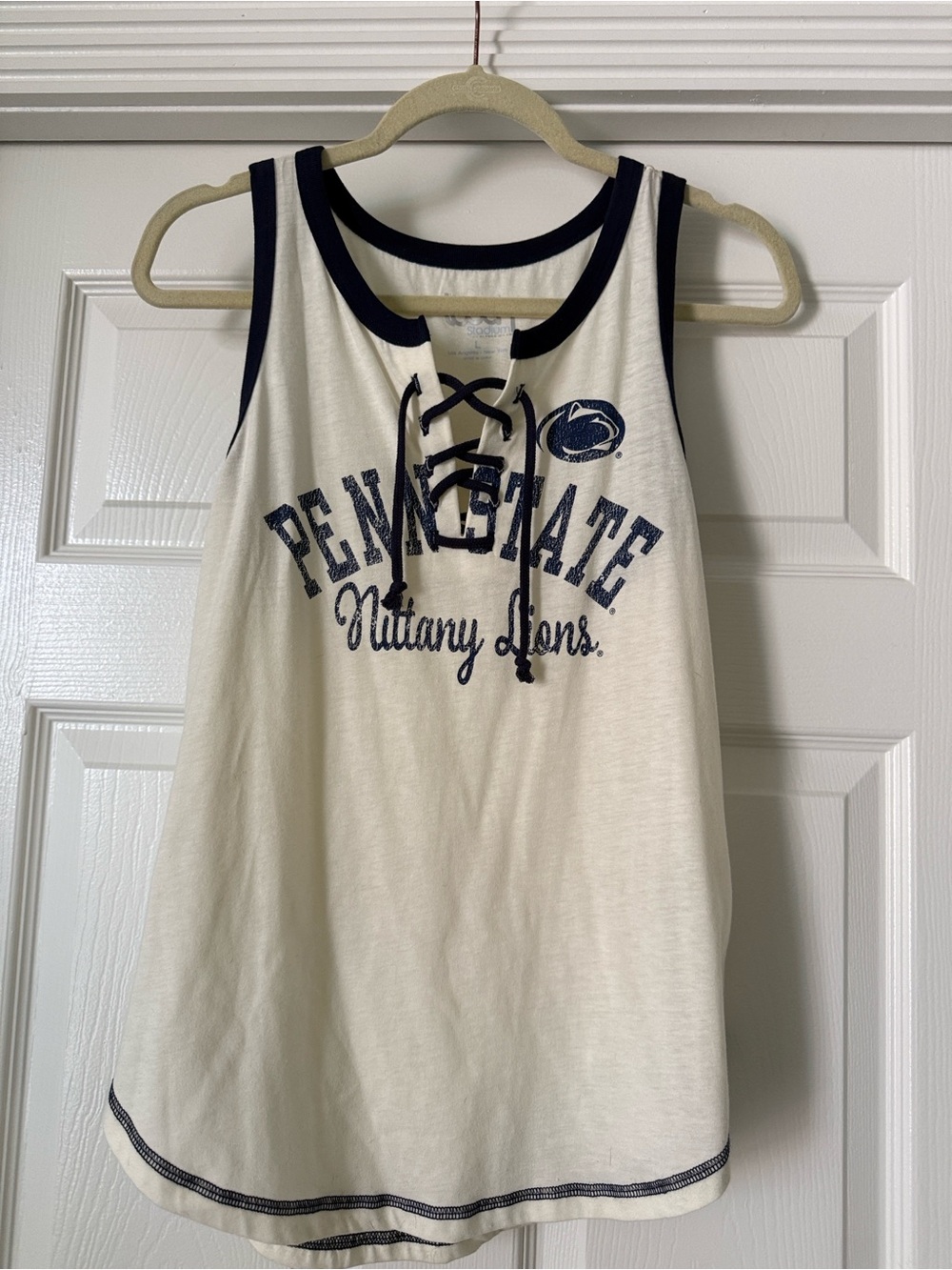 Penn State Navy & White Lace-Up Tank Top